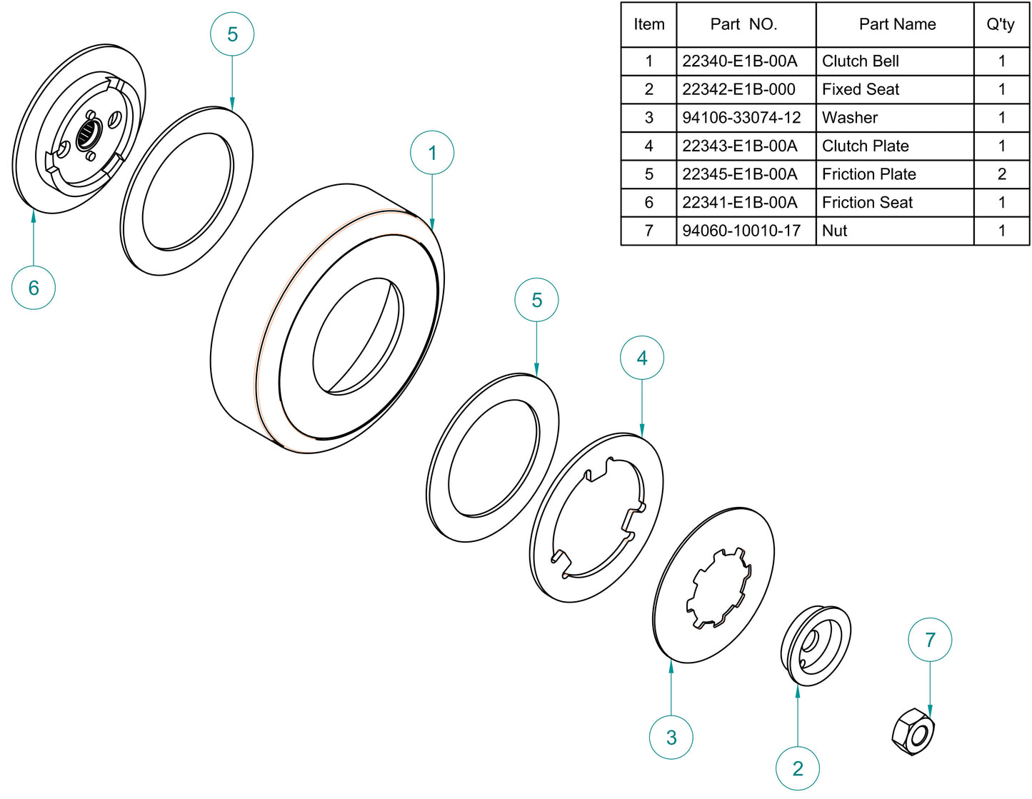94060-10010-17 Nut Slippery clutch