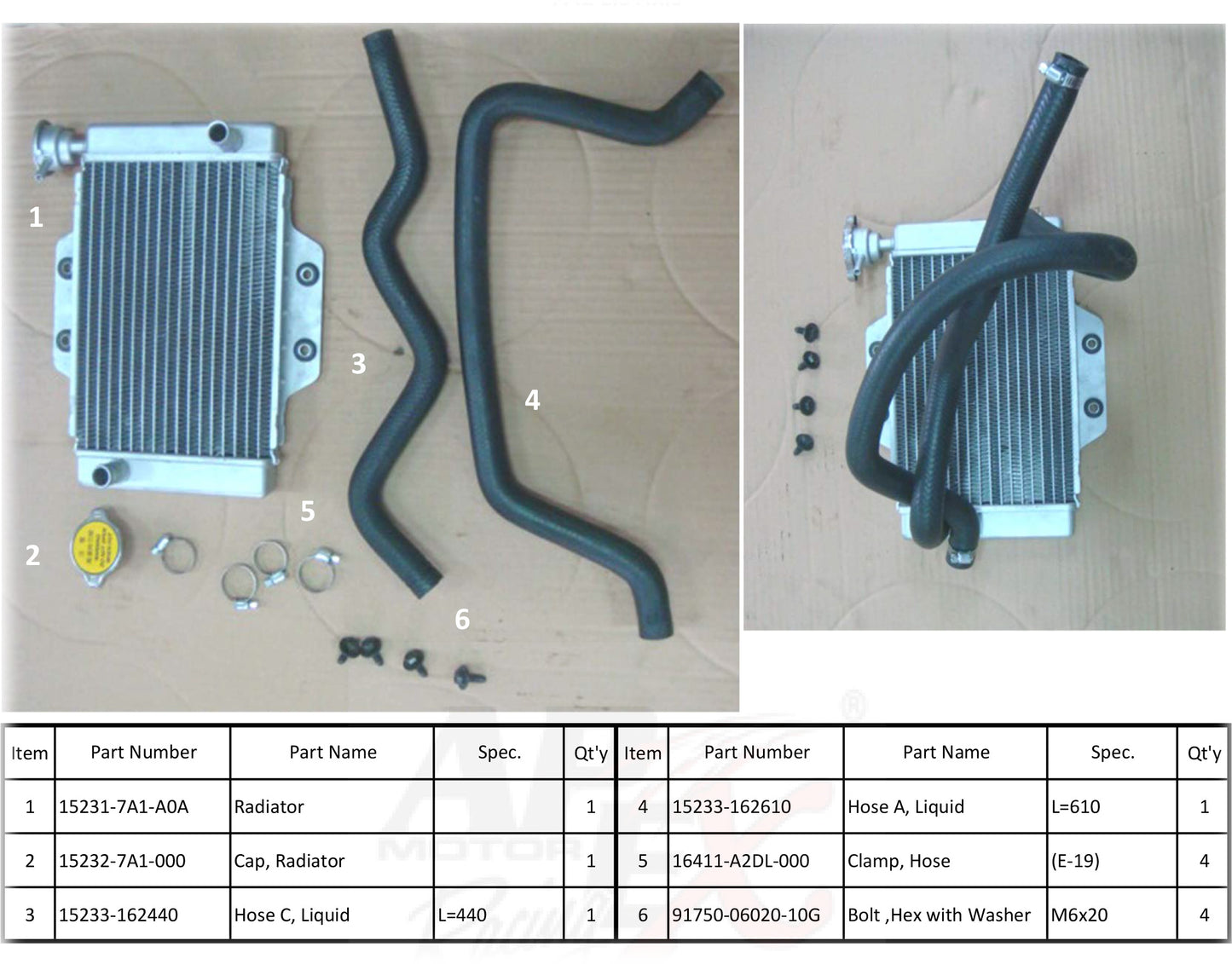 15231‐7A1‐A0A Radiator AL