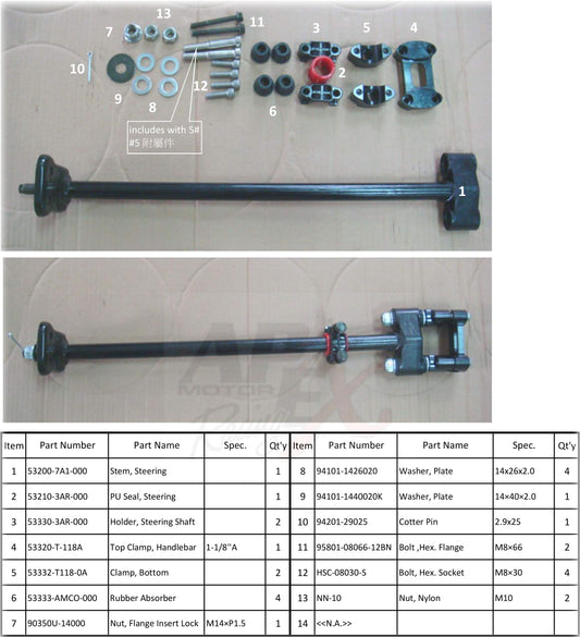 53320‐T‐118A 	Top Clamp, Handlebar